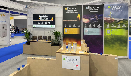 Floreon Display at the Plastics Live event 2024 using Morph Bricks in Floreon's Therma-Tech material